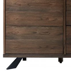 Red Living Buffet Berck - Placage en bois véritable - Chêne fumé / Noir -Meubles de salle à manger Soldes Magasin 1000277640 210706 14081300069 DETAILS P000000001000277640