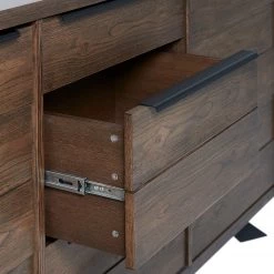 Red Living Buffet Berck - Placage en bois véritable - Chêne fumé / Noir -Meubles de salle à manger Soldes Magasin 1000277640 210706 14081300071 DETAILS P000000001000277640