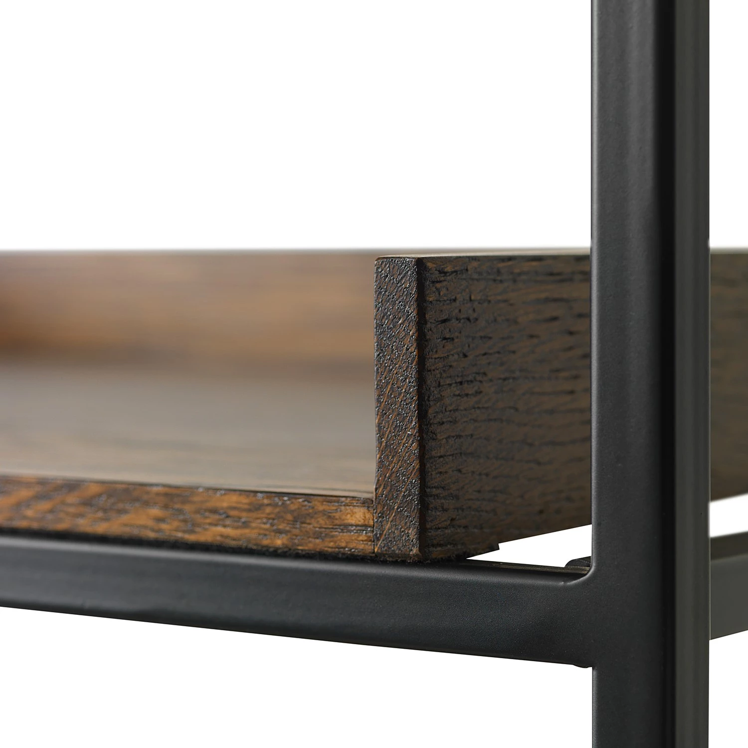 Red Living Étagère Ratho - Placage en bois véritable / Métal - Chêne fumé / Noir 5 Red Living Étagère Ratho - Placage en bois véritable / Métal - Chêne fumé / Noir – Image 5