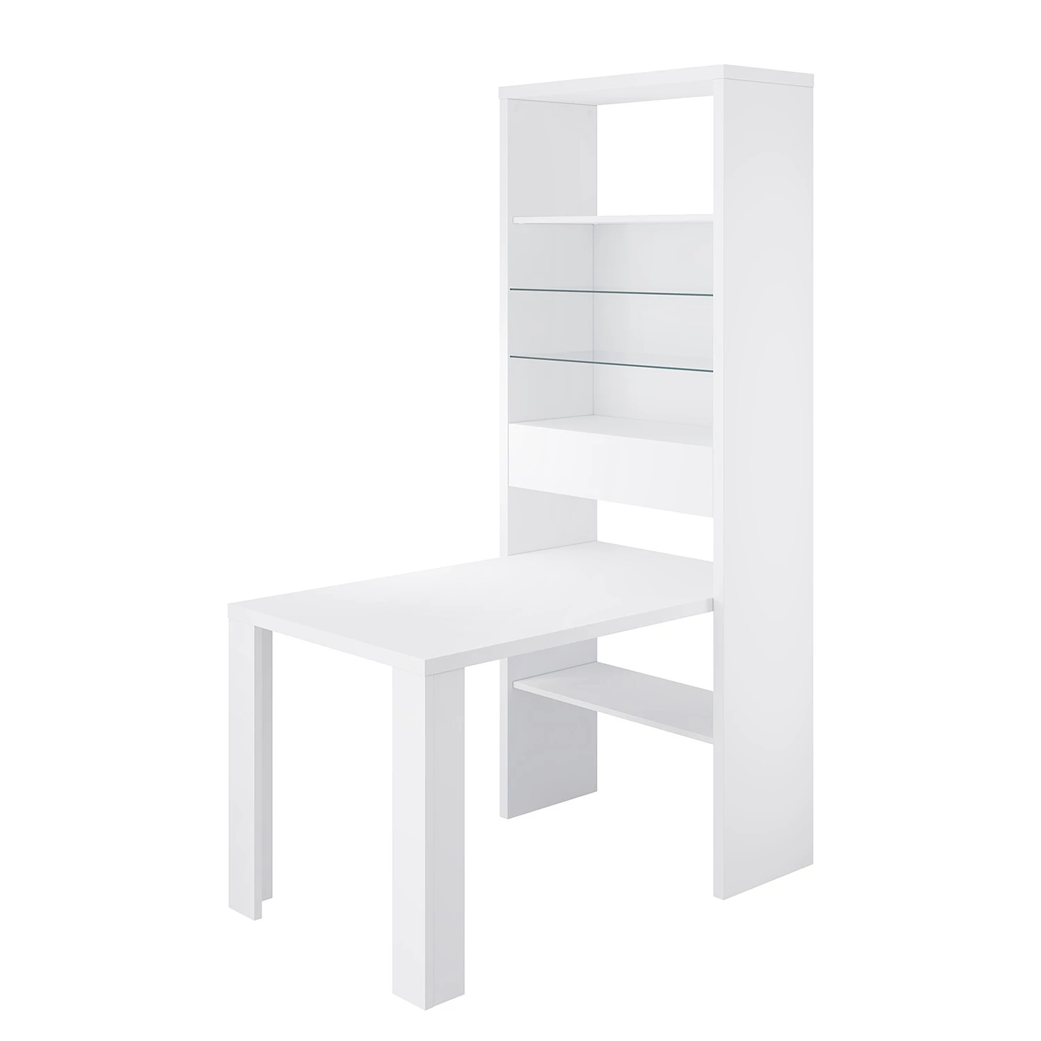 Loftscape Table haute Alhambra - Blanc verni / Verre 1 Loftscape Table haute Alhambra - Blanc verni / Verre