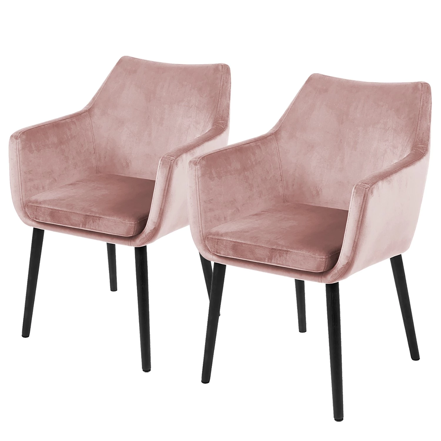 Mørteens Chaises à accoudoirs Nicholas V - Velours Kemi: Rose vieilli - Lot de 2 1 Mørteens Chaises à accoudoirs Nicholas V - Velours Kemi: Rose vieilli - Lot de 2