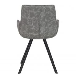 Ars manufacti Chaise à accoudoirs Cielo - Imitation cuir / Acier - Gris vintage / Noir -Meubles de salle à manger Soldes Magasin 1000281736 220920 050 DETAILS P000000001000281736