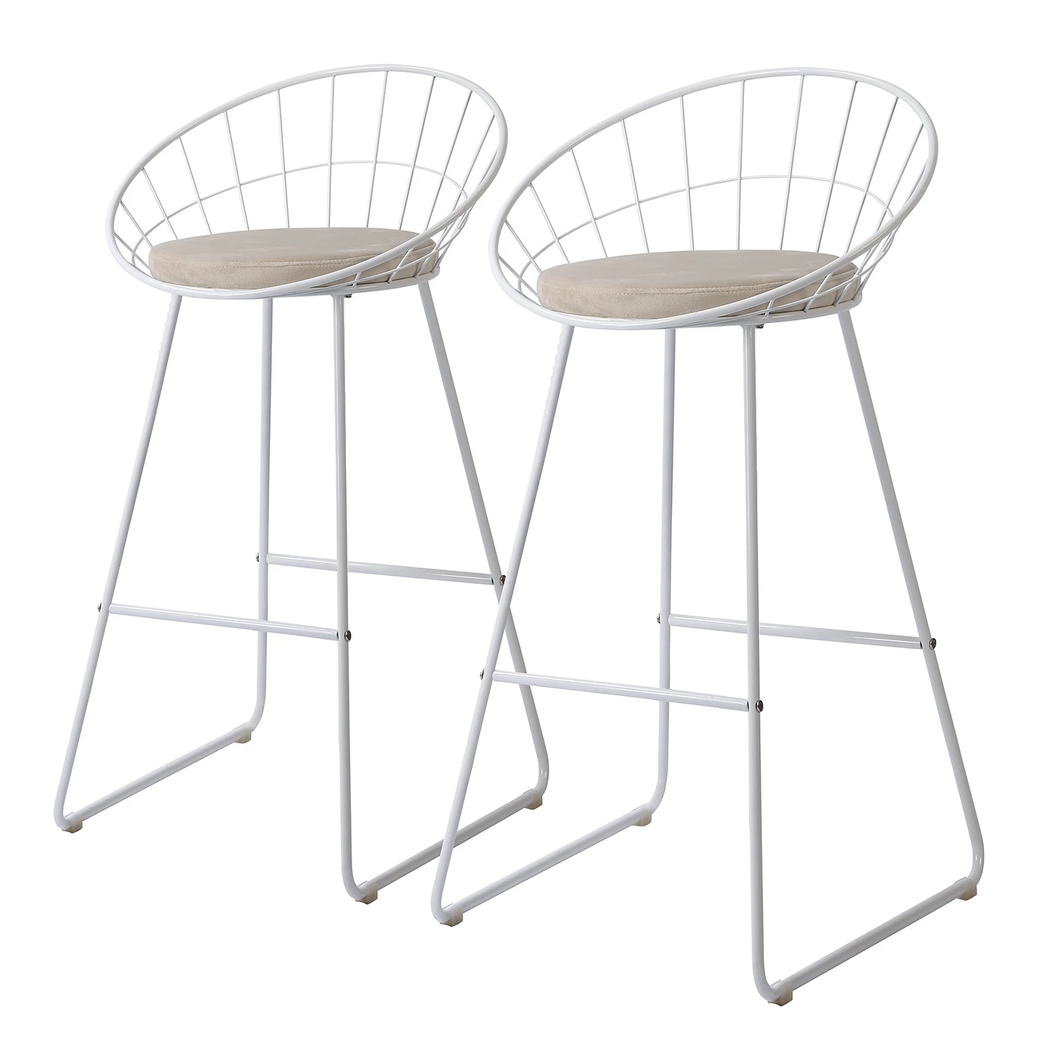 Ars manufacti Chaise de bar Ceza (lot de 2) - Sable / Blanc 1 Ars manufacti Chaise de bar Ceza (lot de 2) - Sable / Blanc