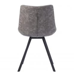 Ars manufacti Chaises Cielo (lot de 2) - Imitation cuir / Acier - Gris vintage / Noir -Meubles de salle à manger Soldes Magasin 1000281745 220324 050 DETAILS P000000001000281745