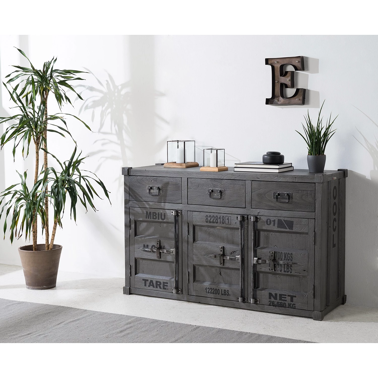 Wolf-Möbel Buffet Container - Acacia Gris 2 Wolf-Möbel Buffet Container - Acacia Gris – Image 2