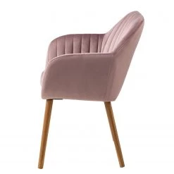 Mørteens Chaises à accoudoirs Tilanda - Tissu / Chêne massif - Velours Kemi: Rose vieilli - Lot de 2 -Meubles de salle à manger Soldes Magasin 1000281842 210819 09360100213 DETAILS P000000001000281842