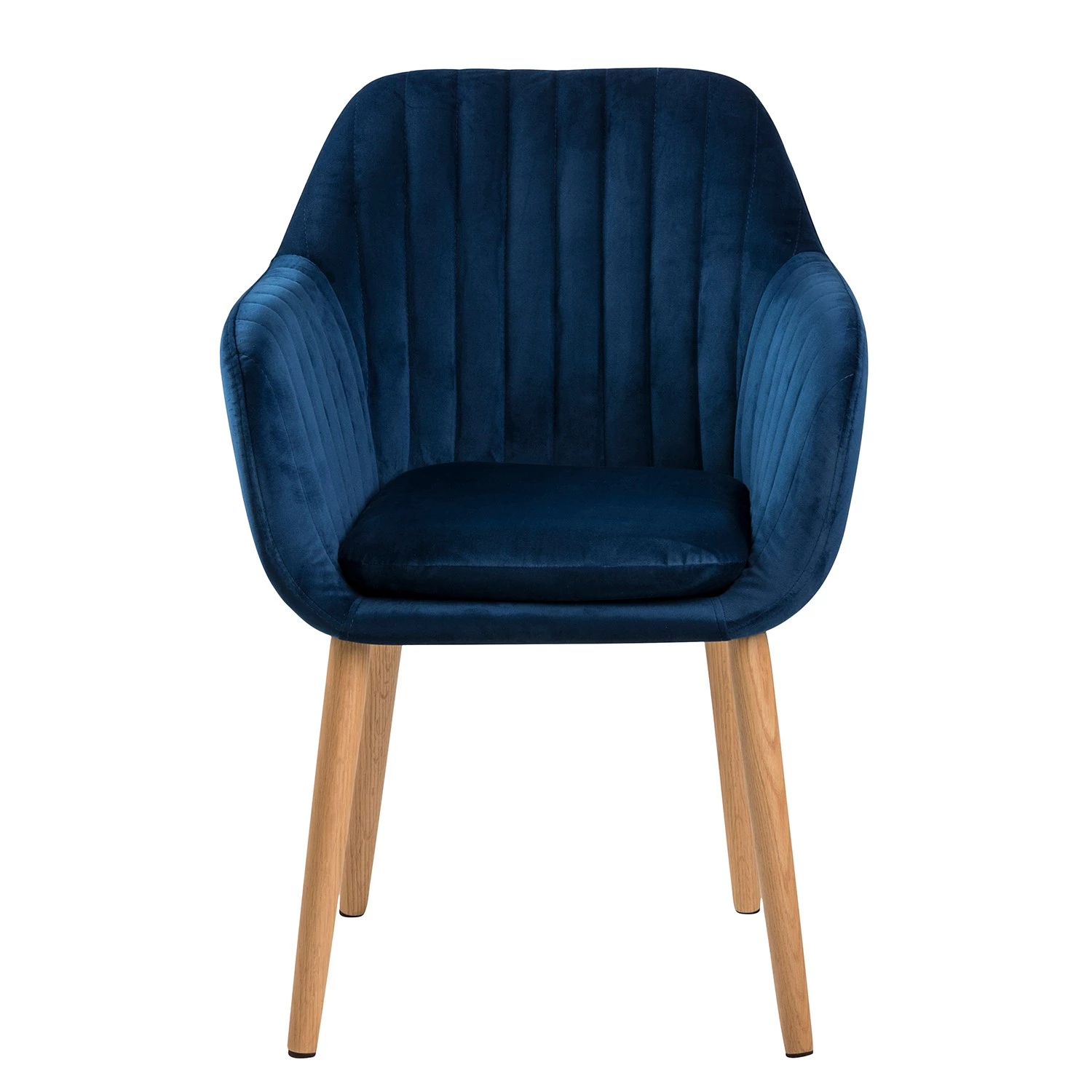 Mørteens Chaises à accoudoirs Tilanda - Tissu / Chêne massif - Velours Kemi: Bleu foncé - Lot de 2 3 Mørteens Chaises à accoudoirs Tilanda - Tissu / Chêne massif - Velours Kemi: Bleu foncé - Lot de 2 – Image 3