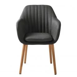 Mørteens Chaises à accoudoirs Tilanda - Tissu / Chêne massif - Tissu Cors: Gris foncé - Lot de 2 -Meubles de salle à manger Soldes Magasin 1000281922 210819 09372800268 DETAILS P000000001000281922
