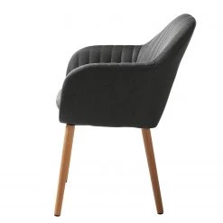 Mørteens Chaises à accoudoirs Tilanda - Tissu / Chêne massif - Tissu Cors: Gris foncé - Lot de 2 -Meubles de salle à manger Soldes Magasin 1000281922 210819 09374900269 DETAILS P000000001000281922