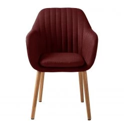 Mørteens Chaises à accoudoirs Tilanda - Tissu / Chêne massif - Tissu Cors: Rouge foncé - Lot de 2 -Meubles de salle à manger Soldes Magasin 1000281924 210819 09381100276 DETAILS P000000001000281924