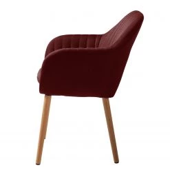 Mørteens Chaises à accoudoirs Tilanda - Tissu / Chêne massif - Tissu Cors: Rouge foncé - Lot de 2 -Meubles de salle à manger Soldes Magasin 1000281924 210819 09382200277 DETAILS P000000001000281924