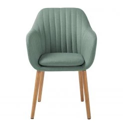Mørteens Chaises à accoudoirs Tilanda - Tissu / Chêne massif - Tissu Cors: Gris menthe - Lot de 2 -Meubles de salle à manger Soldes Magasin 1000281930 210819 09394000300 DETAILS P000000001000281930