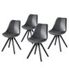 Mørteens Chaises capitonnées Aledas IV - Gris foncé - Noir - Lot de 4