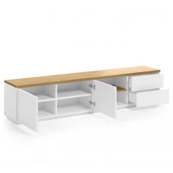 Loftscape Meuble TV Agueda - Imitation marbre blanc / Noir -Meubles de salle à manger Soldes Magasin 1000282700 210729 06154700080 DETAILS P000000001000282700