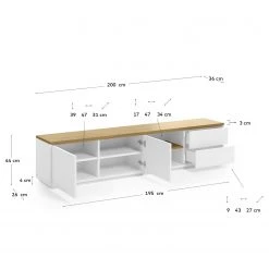 Loftscape Meuble TV Agueda - Imitation marbre blanc / Noir -Meubles de salle à manger Soldes Magasin 1000282700 210729 06154900083 SKETCH DETAILS P000000001000282700 sketch