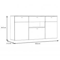 Loftscape Enfilade Corey - Avec éclairage - Imitation chêne / Gris -Meubles de salle à manger Soldes Magasin 1000282740 211109 144351000547 SKETCH DETAILS P000000001000282740 sketch