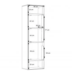 Loftscape Vitrine Corey - Avec éclairage - Imitation chêne / Gris - Butoir à gauche -Meubles de salle à manger Soldes Magasin 1000282745 211109 144354000573 SKETCH DETAILS P000000001000282745 sketch