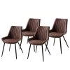 Ars manufacti Chaises capitonnées Midge (lot de 2) - Marron - Lot de 4