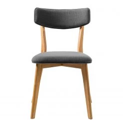 Mørteens Chaise Colson - Tissu / Hévéa massif - Gris foncé / Chêne - Lot de 4 -Meubles de salle à manger Soldes Magasin 1000284008 210813 16503100015 DETAILS P000000001000284008