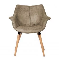 Ars manufacti Chaise à accoudoirs Kantii I - Microfibre / Chêne massif - Limon vintage - Lot de 2 -Meubles de salle à manger Soldes Magasin 1000284156 210819 08490500019 DETAILS P000000001000284156