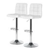 Fredriks Tabouret de bar Fitzgerald - Blanc / Chrome - Lot de 2