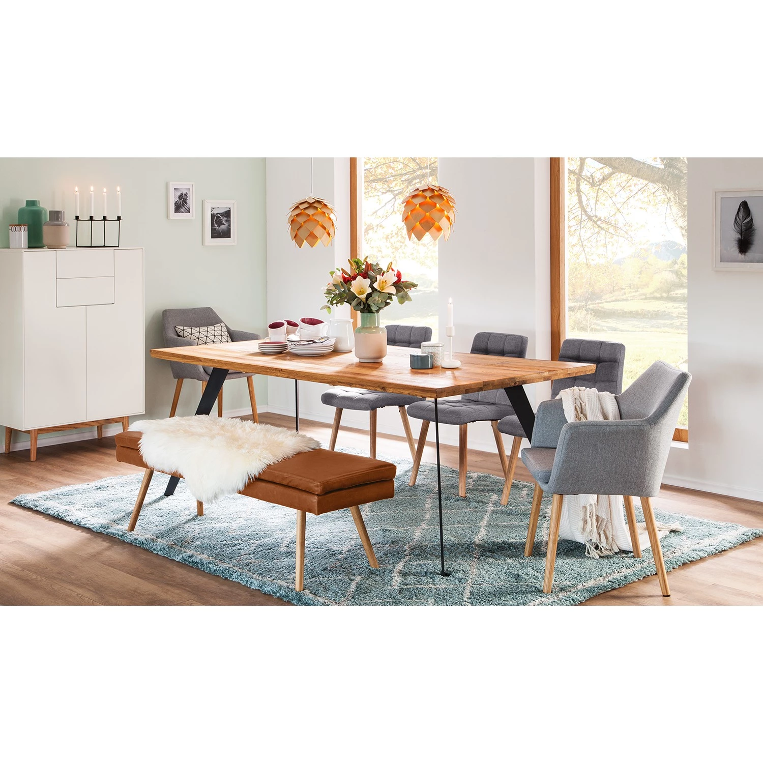 Mørteens Chaise capitonnée Doskie I - Tissu Zea: Gris foncé - Lot de 4 2 Mørteens Chaise capitonnée Doskie I - Tissu Zea: Gris foncé - Lot de 4 – Image 2