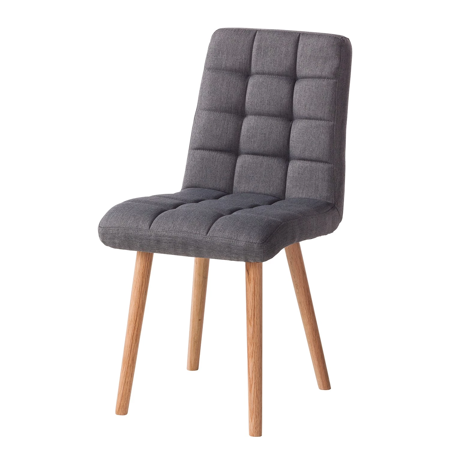 Mørteens Chaise capitonnée Doskie I - Tissu Zea: Gris foncé - Lot de 4 3 Mørteens Chaise capitonnée Doskie I - Tissu Zea: Gris foncé - Lot de 4 – Image 3