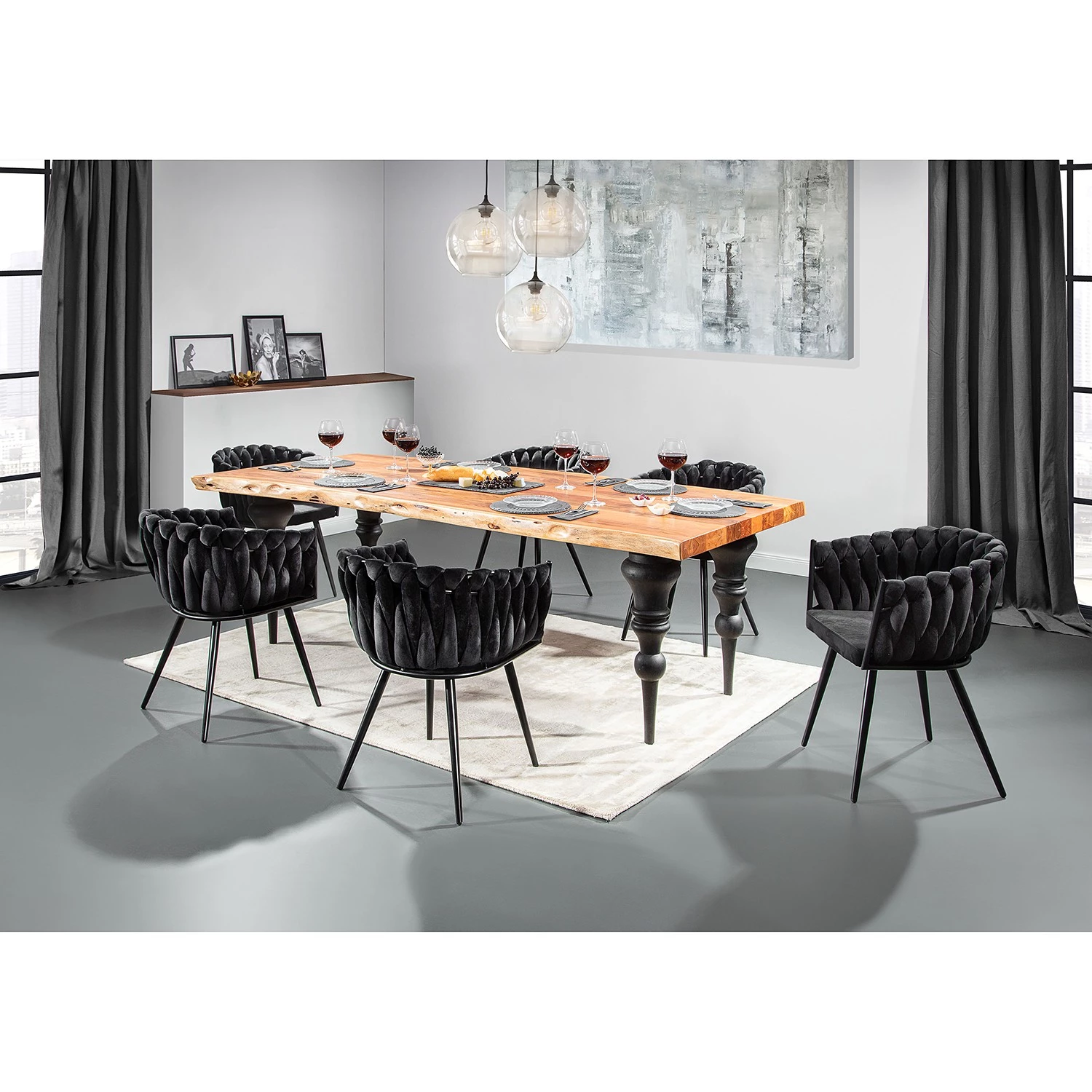 Jack & Alice Chaise à accoudoirs Feltham - Noir 2 Jack & Alice Chaise à accoudoirs Feltham - Noir – Image 2