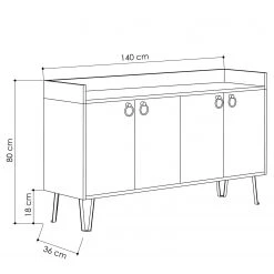 Loftscape Buffet Dalma - Blanc / Crème -Meubles de salle à manger Soldes Magasin 1000284340 210809 06083200075 SKETCH DETAILS P000000001000284340 sketch
