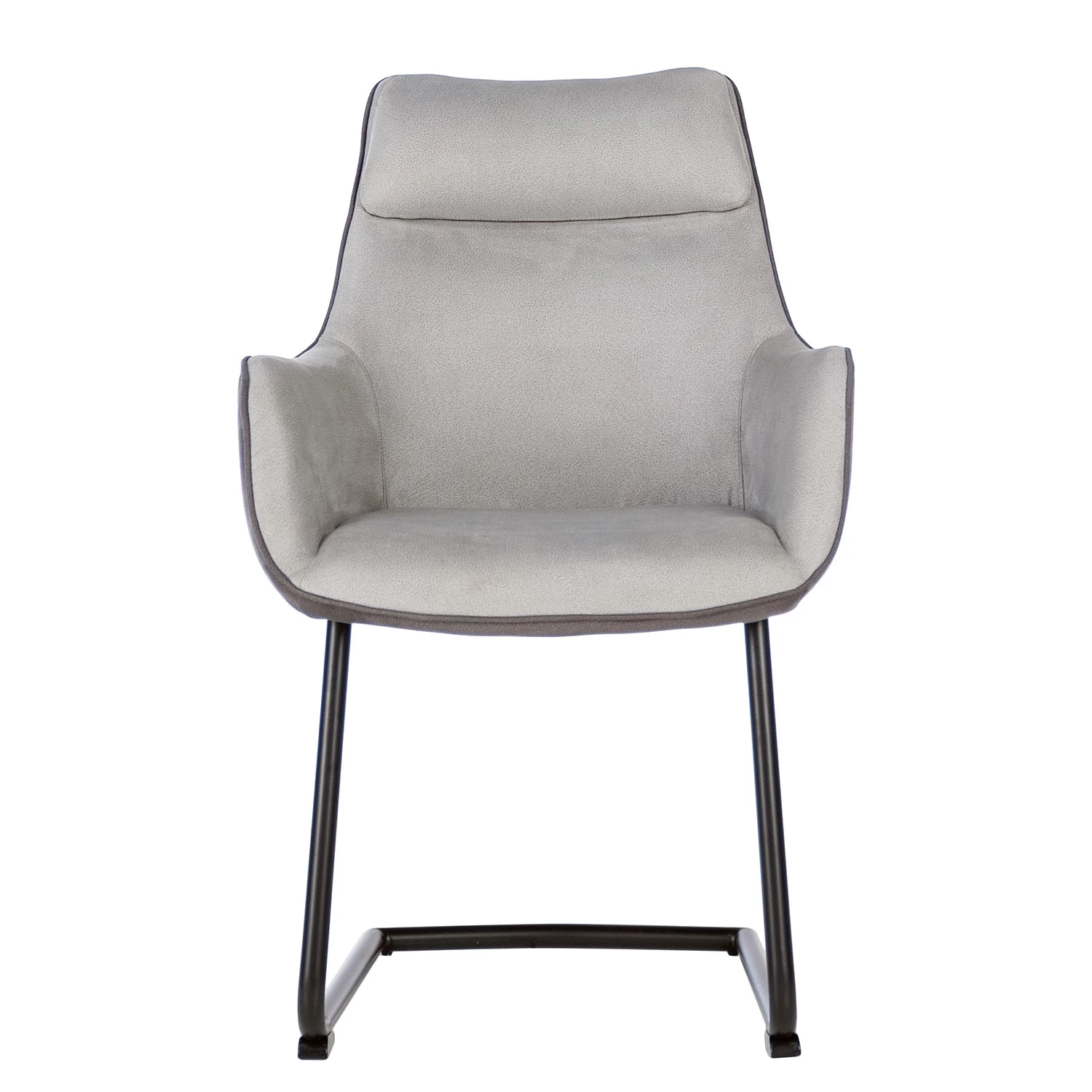 Fredriks Chaise à accoudoirs Altoona - Tissage à plat / Métal - Gris foncé et gris clair / Noir mat 5 Fredriks Chaise à accoudoirs Altoona - Tissage à plat / Métal - Gris foncé et gris clair / Noir mat – Image 5