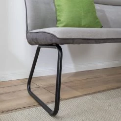 Fredriks Banc Altoona - Tissage à plat / Métal - Gris foncé et gris clair / Noir mat -Meubles de salle à manger Soldes Magasin 1000285153 220819 050 DETAILS P000000001000285153