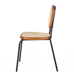 Maison Belfort Chaises Ramona (lot de 2) - Rotin & Hêtre massif / Acier - Beige & Hêtre / Chrome -Meubles de salle à manger Soldes Magasin 1000285155 220608 035 DETAILS P000000001000285155