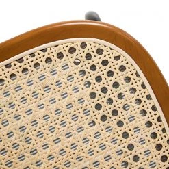 Maison Belfort Chaises Ramona (lot de 2) - Rotin & Hêtre massif / Acier - Beige & Hêtre / Chrome -Meubles de salle à manger Soldes Magasin 1000285155 220608 065 DETAILS P000000001000285155