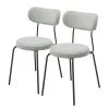 Ars manufacti Chaises Timika (lot de 2) - Tissu / Métal - Gris clair / Noir