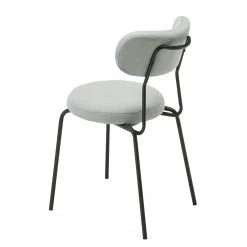 Ars manufacti Chaises Timika (lot de 2) - Tissu / Métal - Gris clair / Noir -Meubles de salle à manger Soldes Magasin 1000285169 220614 050 DETAILS P000000001000285169