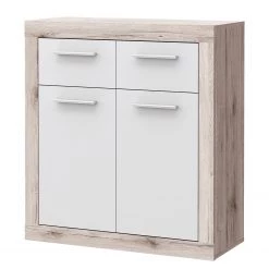 Loftscape Buffet Ballito - Blanc / Imitation chêne sable - Largeur : 83 cm