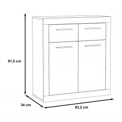 Loftscape Buffet Ballito - Blanc / Imitation chêne sable - Largeur : 83 cm -Meubles de salle à manger Soldes Magasin 1000285691 210813 14522800067 SKETCH DETAILS P000000001000285691 sketch