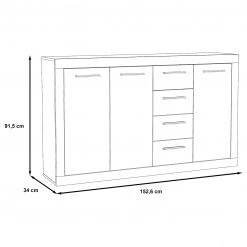 Loftscape Buffet Ballito I - Imitation chêne de sable 7 Loftscape Buffet Ballito I - Imitation chêne de sable -Meubles de salle à manger Soldes Magasin 1000285709 210813 14500600023 SKETCH DETAILS P000000001000285709 sketch