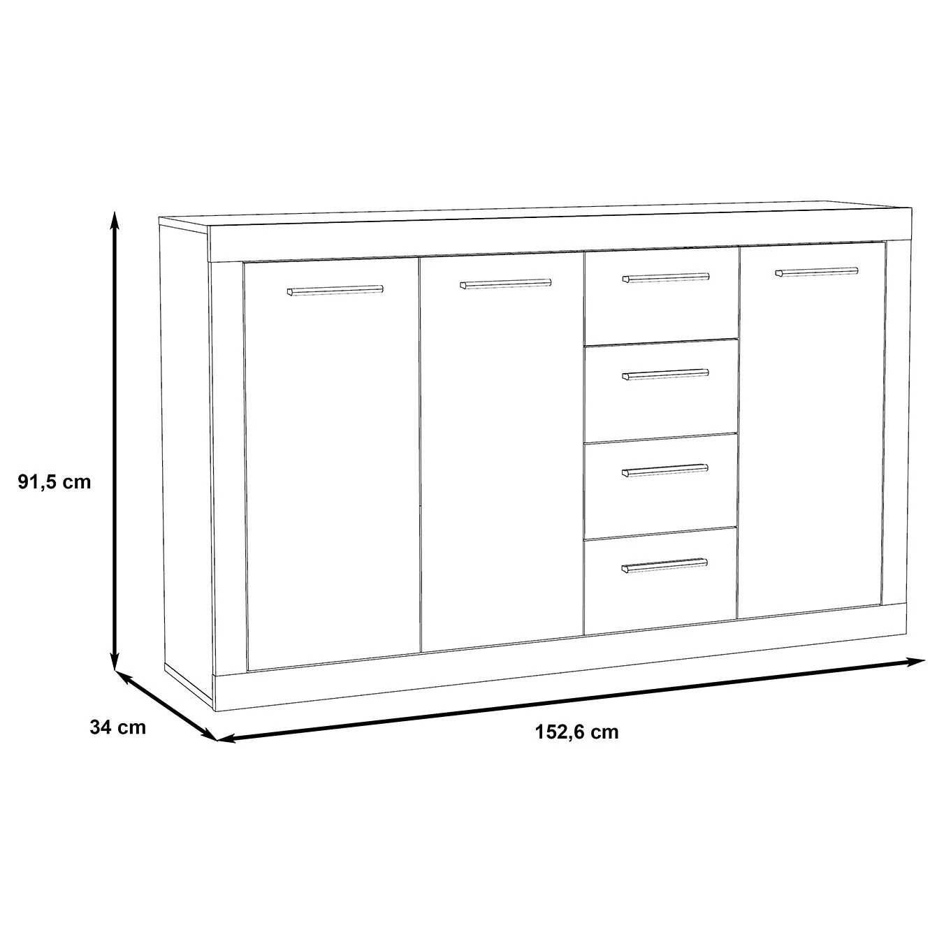 Loftscape Buffet Ballito I - Imitation chêne de sable 4 Loftscape Buffet Ballito I - Imitation chêne de sable – Image 4