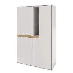 GWINNER Buffet haut Calea II - Blanc mat / Chêne - Sans éclairage
