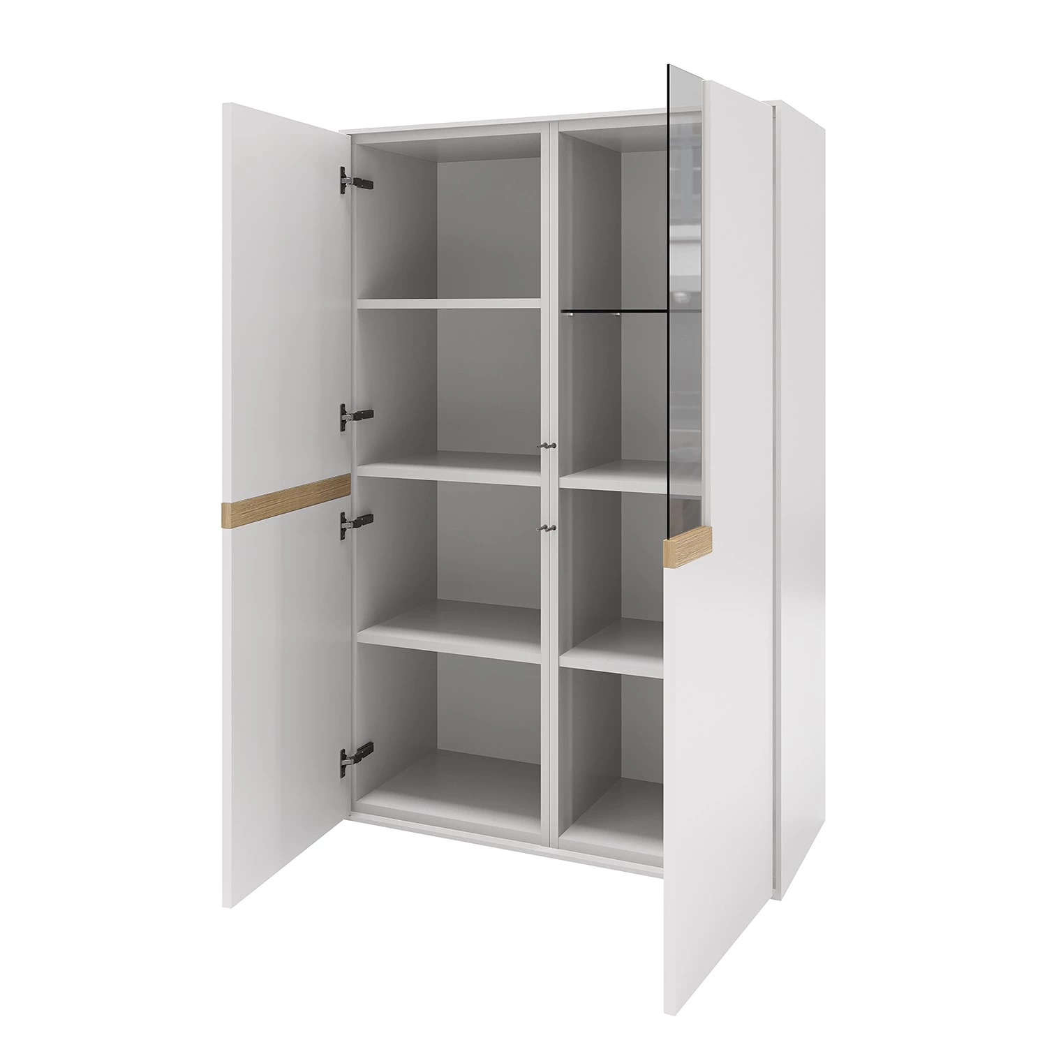 GWINNER Buffet haut Calea II - Blanc mat / Chêne - Sans éclairage 3 GWINNER Buffet haut Calea II - Blanc mat / Chêne - Sans éclairage – Image 3