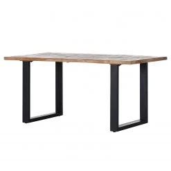 Red Living Table Kiel - Manguier massif / Fer - Manguier / Noir