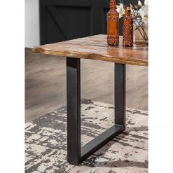 Red Living Table Kiel - Manguier massif / Fer - Manguier / Noir -Meubles de salle à manger Soldes Magasin 1000287310 210826 08385300074 DETAILS P000000001000287310