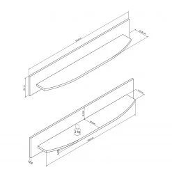 Loftscape Tablette murale Intento - Blanc brillant / Anthracite -Meubles de salle à manger Soldes Magasin 1000288183 210827 12095500031 SKETCH DETAILS P000000001000288183 sketch