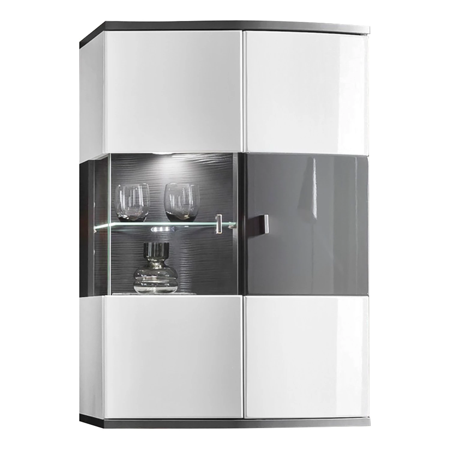Loftscape Vitrine murale Intento - Blanc brillant / Anthracite 1 Loftscape Vitrine murale Intento - Blanc brillant / Anthracite