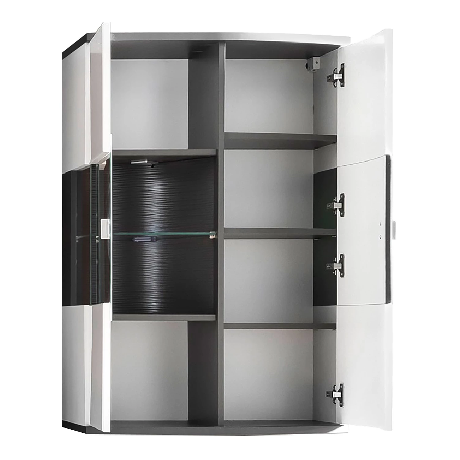 Loftscape Vitrine murale Intento - Blanc brillant / Anthracite 4 Loftscape Vitrine murale Intento - Blanc brillant / Anthracite – Image 4