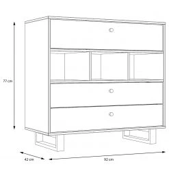 Red Living Commode Trylith - Imitation chêne rustique / Noir -Meubles de salle à manger Soldes Magasin 1000295077 211125 144852000512 SKETCH DETAILS P000000001000295077 sketch