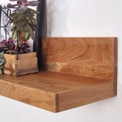 Ars Natura Étagère murale Muquem - Acacia massif -Meubles de salle à manger Soldes Magasin 1000296346 210929 063328000044 DETAILS P000000001000296346