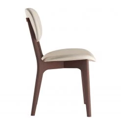 Norrwood Chaises capitonnées Nadir (lot de 2) - Crème - Imitation noyer -Meubles de salle à manger Soldes Magasin 1000299039 211019 11164000278 DETAILS P000000001000299039