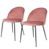 Red Living Chaises capitonnées Maxou II (lot de 2) - Rose bébé